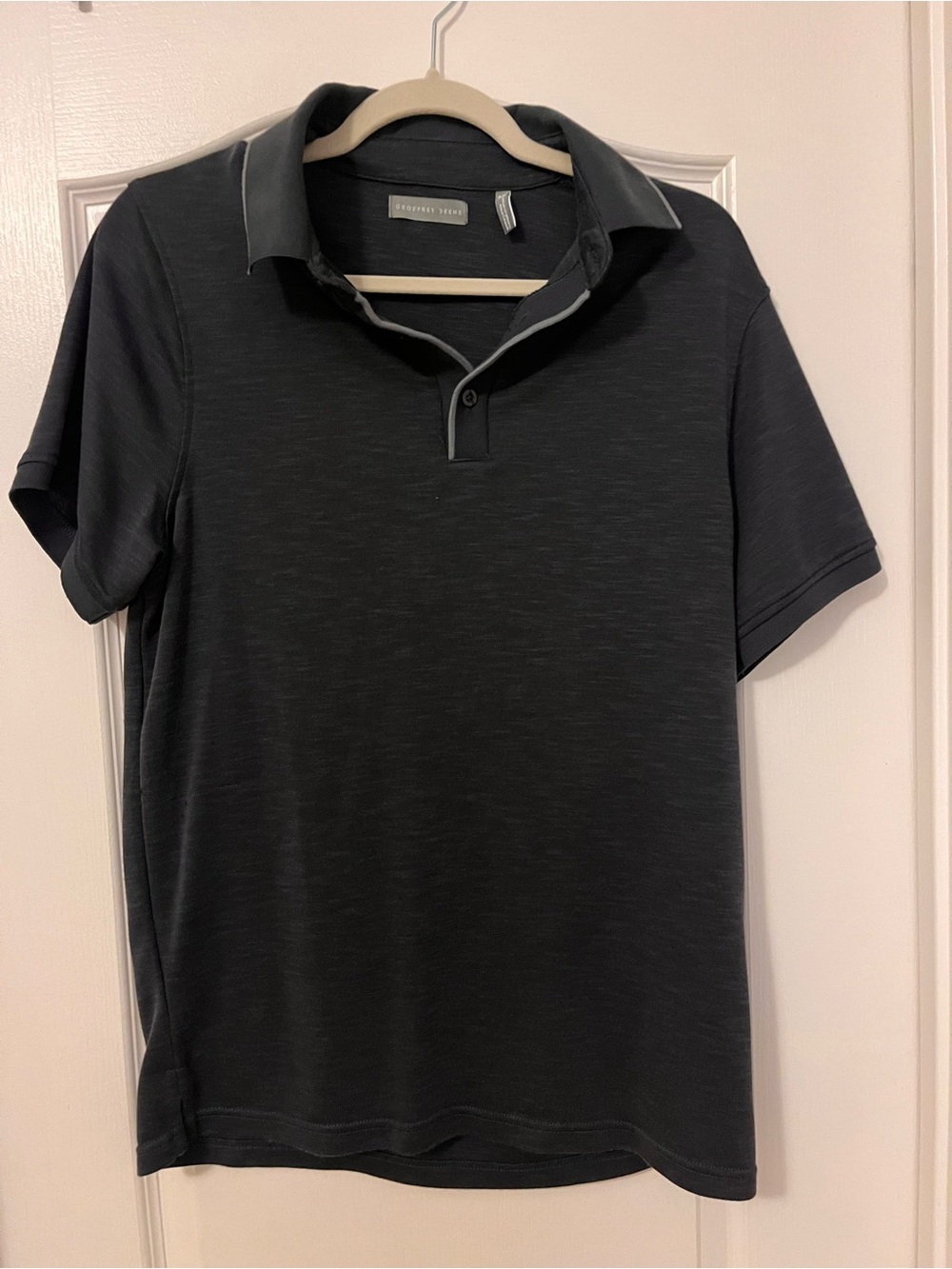 Geoffrey Beene Black Short-Sleeve Polo with Contrast Trim